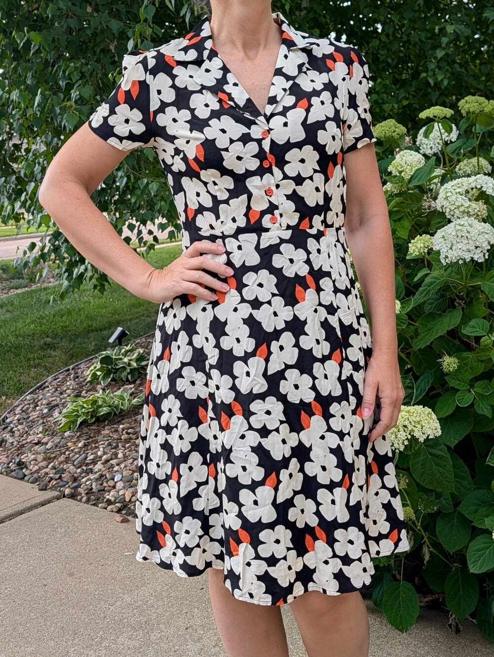 nwt TULIP.B retro style silk cotton dress S M